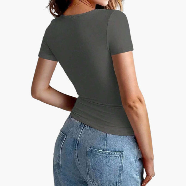 Dam Topp | Slimfit | Kort Ärm | Sommar