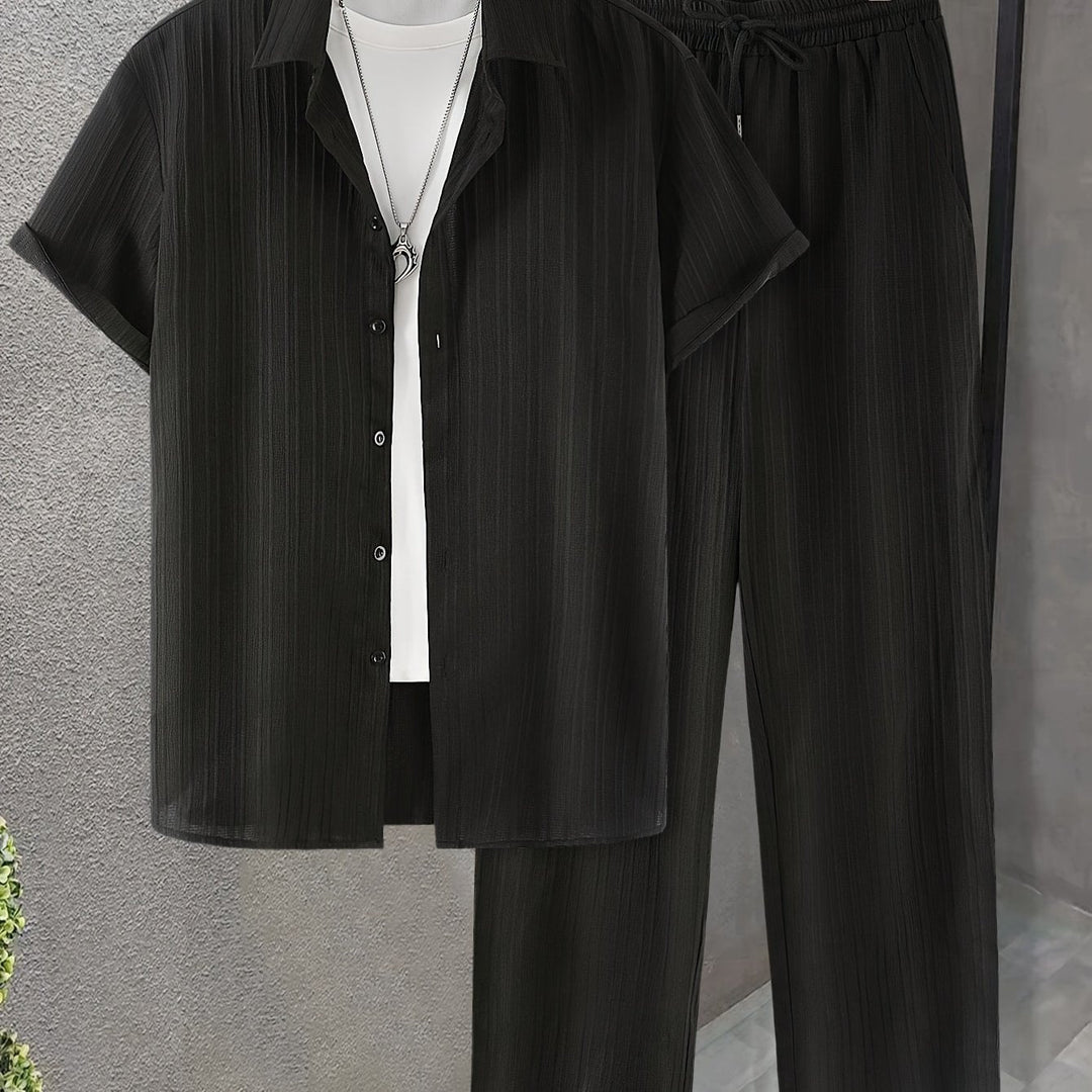 Herr Set | Elegant | Med Knappar | Sommar