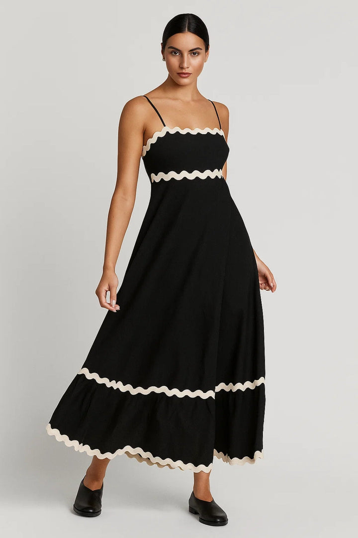 Dam Klänning | A-linje Elegant | Tunna Band | Sommar