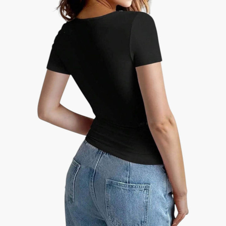 Dam Topp | Slimfit | Kort Ärm | Sommar