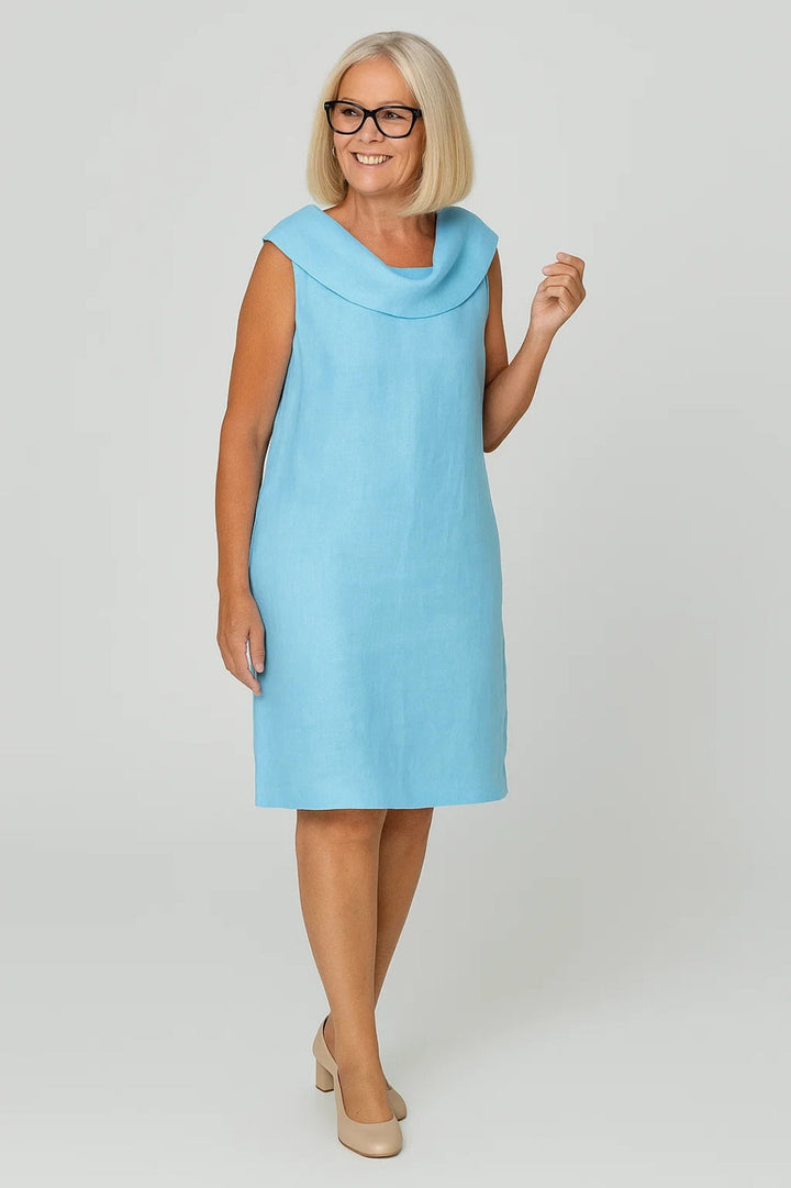 Dames Klänning | Rak Elegant | Ärmlös Modell | Sommar