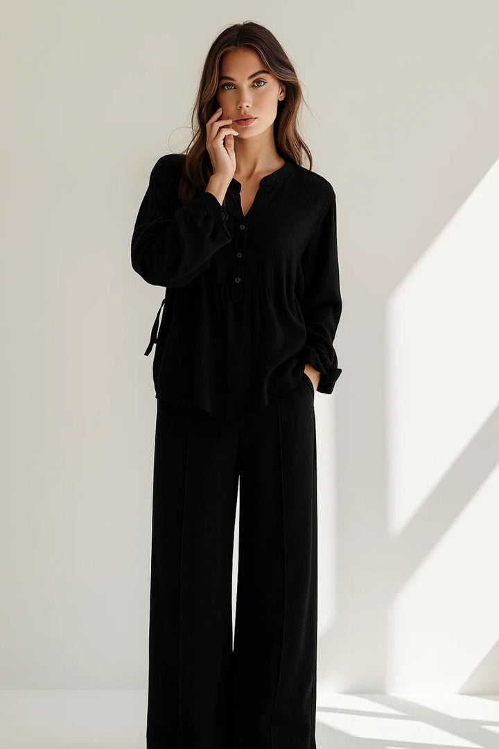 Dam Set | Minimalistisk Rak Passform | Med Knappar | Sommar