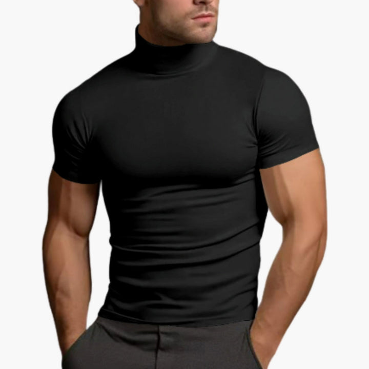 Herr T-shirt | Slimfit | Hög Krage | Sommar