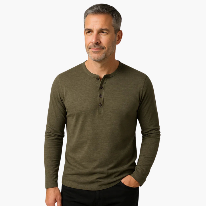 Herr T-shirt | Slim Fit | Med Knappar | Sommar
