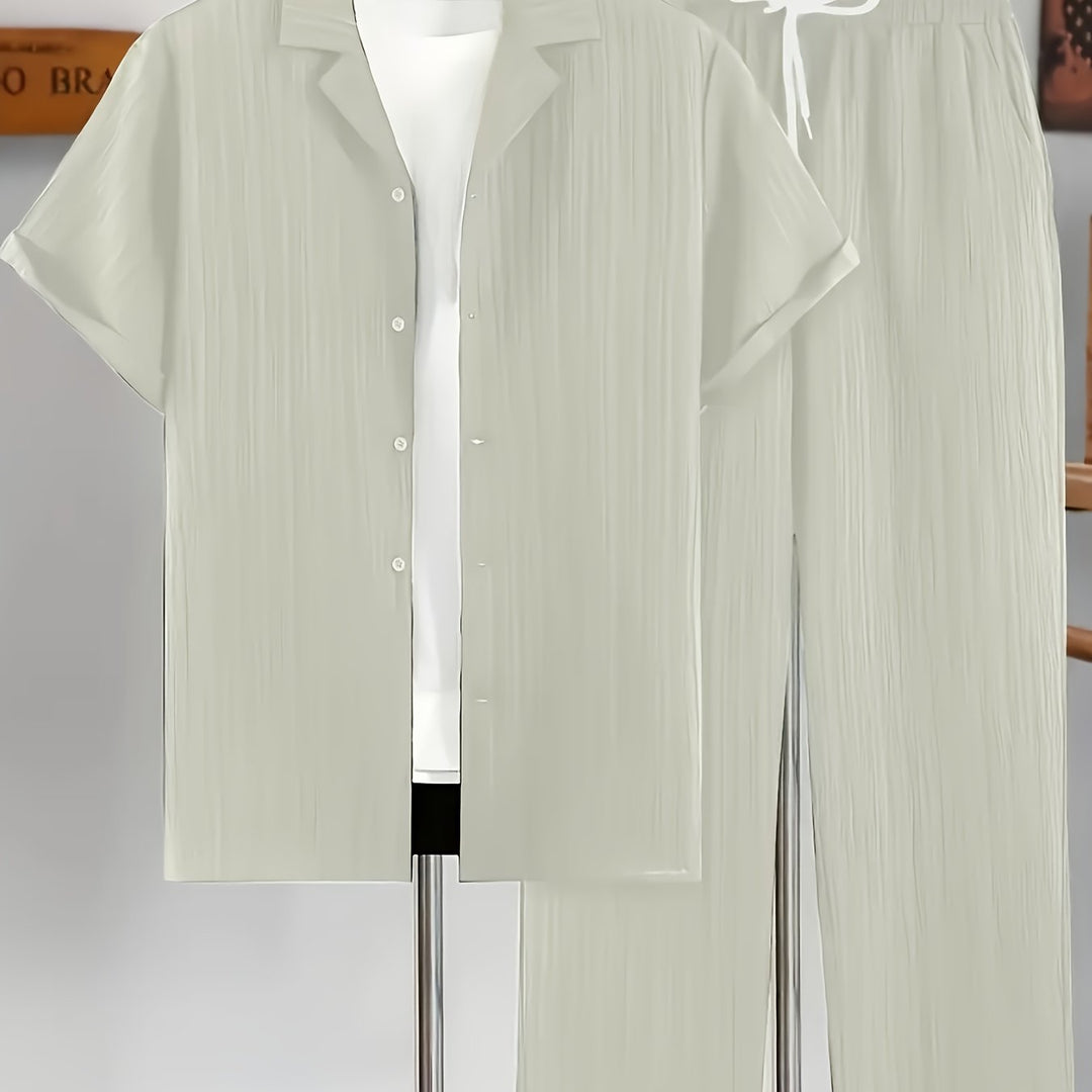 Herr Set | Elegant | Med Knappar | Sommar