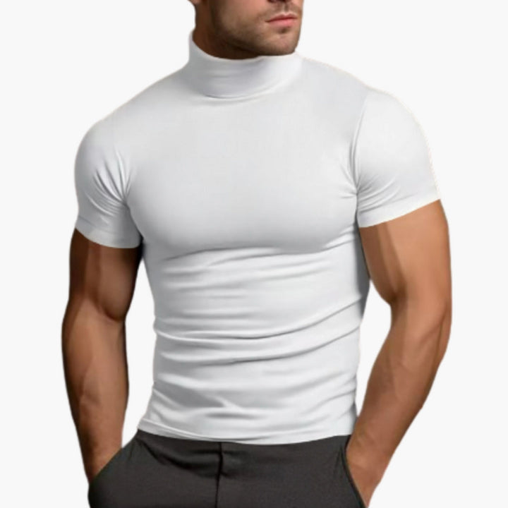 Herr T-shirt | Slimfit | Hög Krage | Sommar