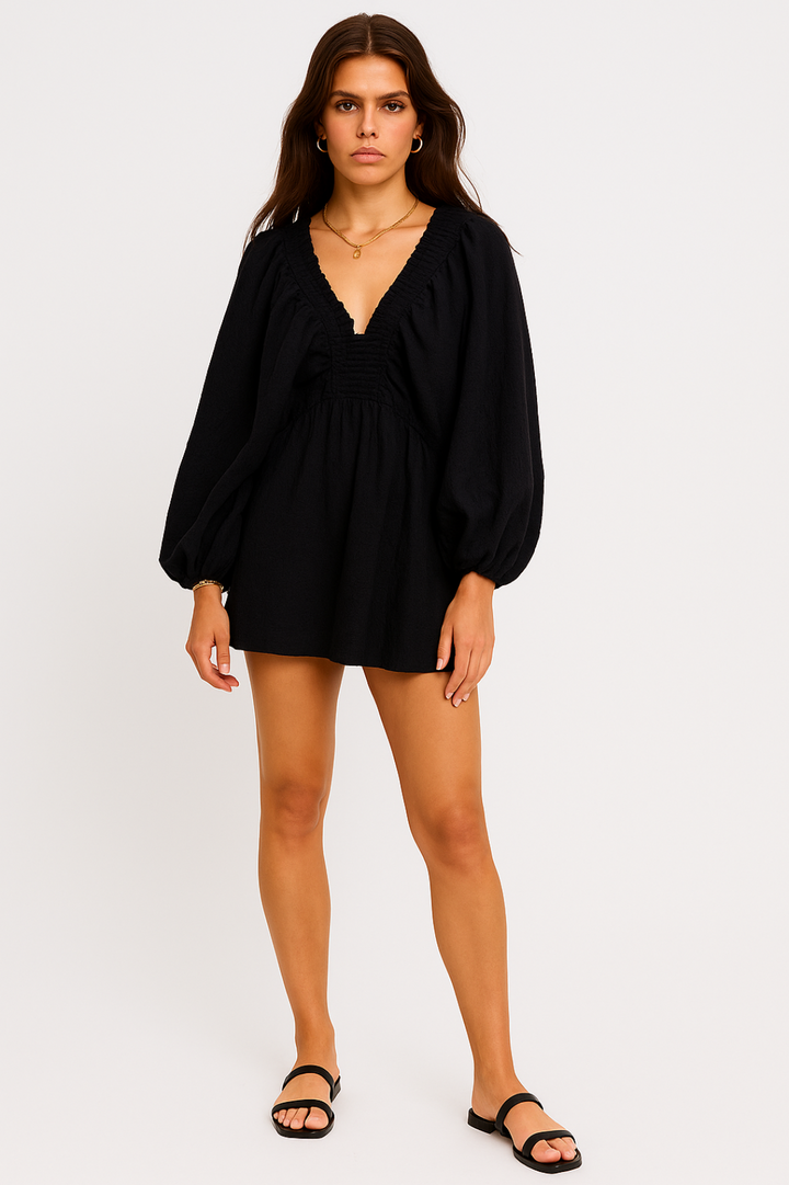 Dames Klänning | Elegant Getailleerd | V-Hals | Sommar