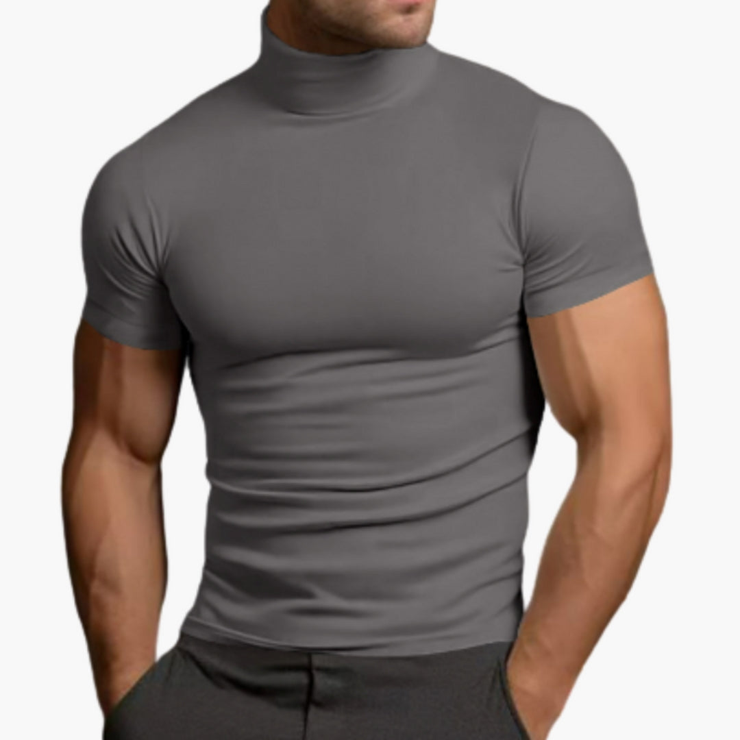 Herr T-shirt | Slimfit | Hög Krage | Sommar