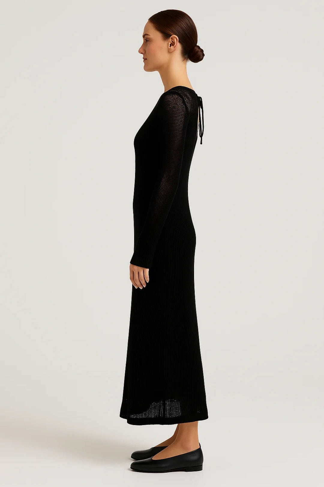 Dam Klänning | Elegant | Långärmad Met Mesh | Sommar