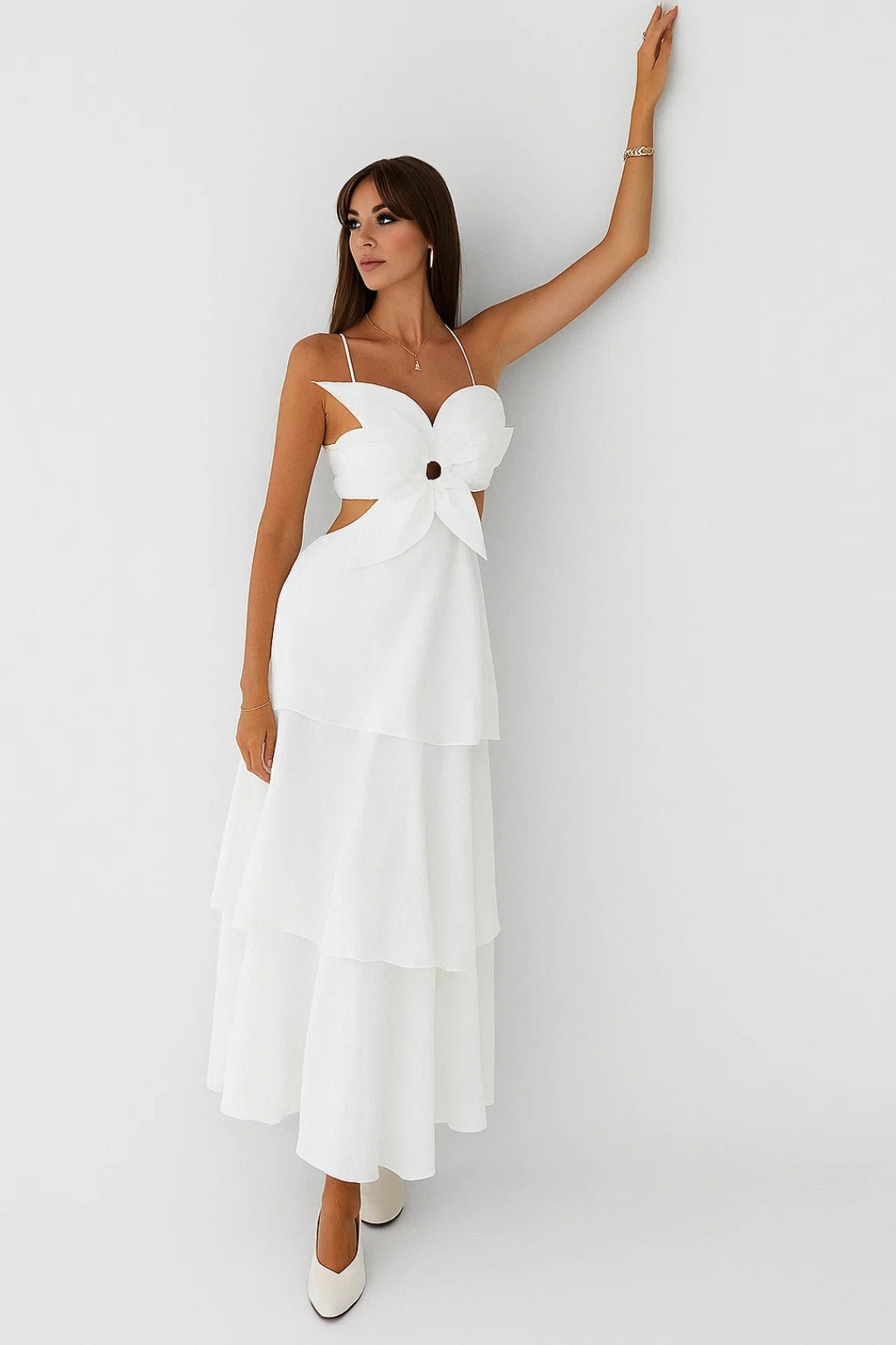 Dam Klänning | Elegant | Volanglager | Sommar