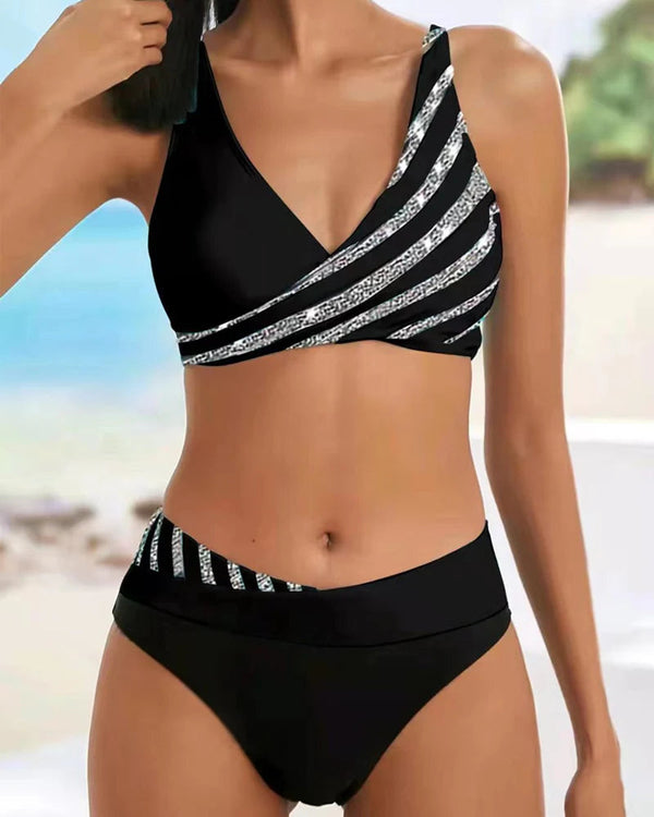 Damtopp Bikini Set | 2-delad | Somrigt Tryck | Perfekt för Semester