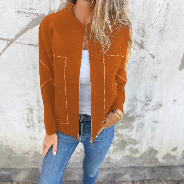 Kofta med Dragkedja | Elegant och Mjuk Stil | Stickad Tröja