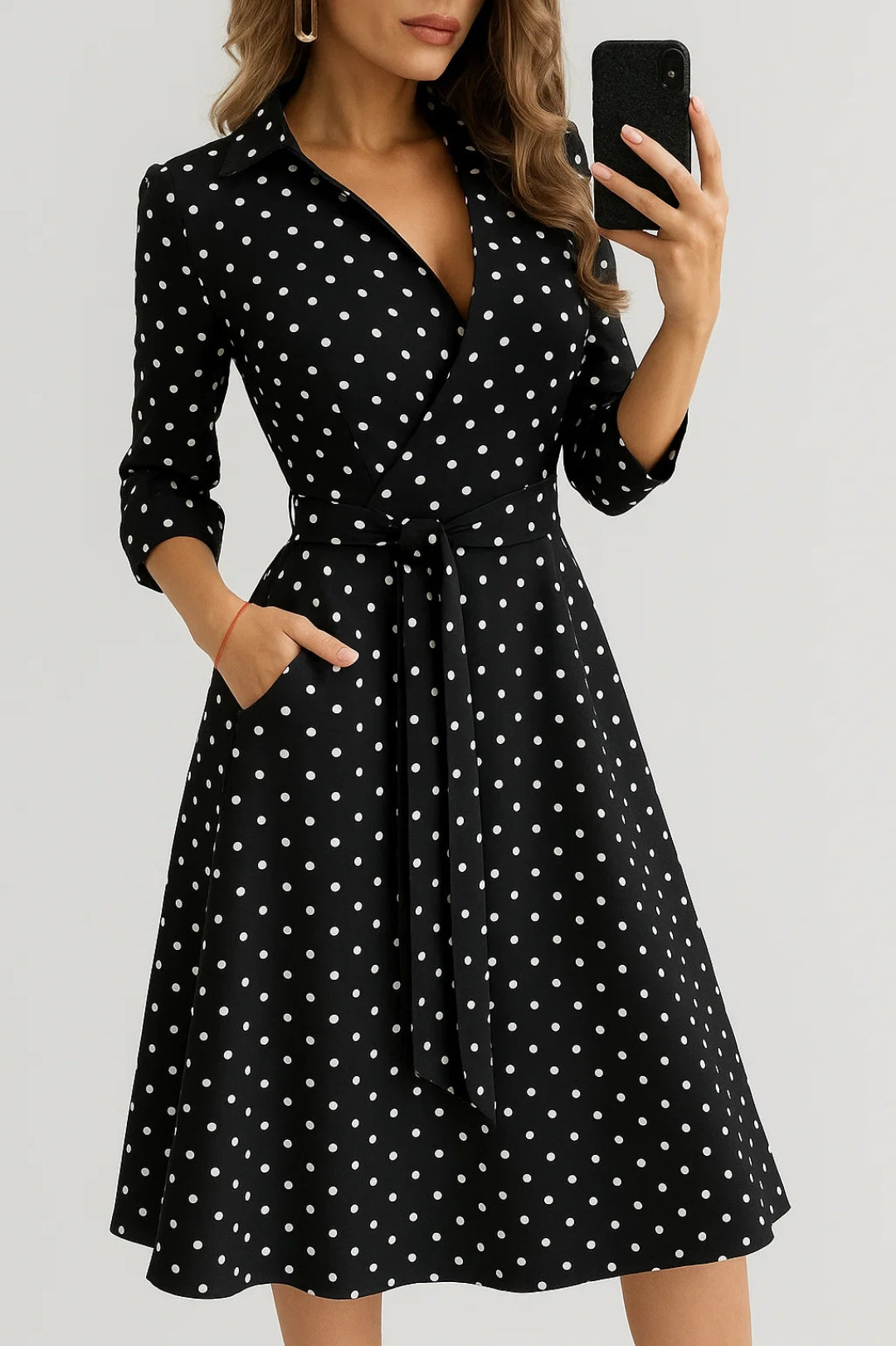 Dam Klänning | Elegant | Met Ceintuur Midi | Sommar