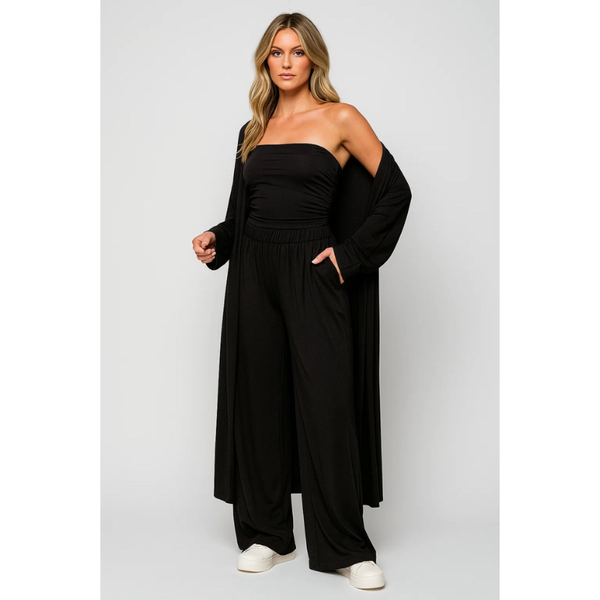 Damset | Elegant topp med vida byxor | Kläder Dam