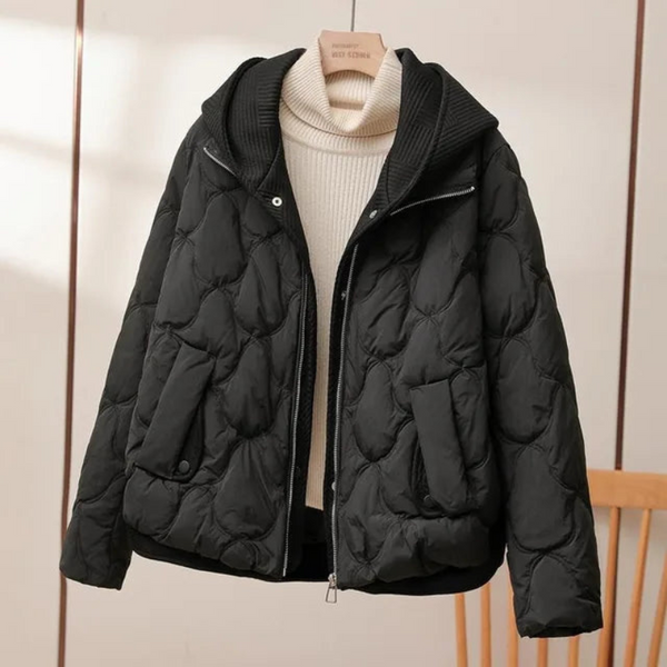 Vinterjacka Dam | Kort Parka med Huva | Varm Dunjacka