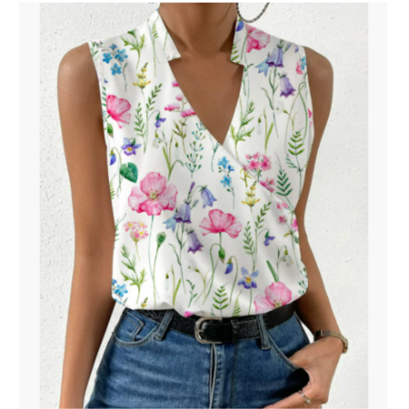Dam Sommarblus | Lätt & Smickrande Passform | Mångsidig & Stilren | 100 % Polyester