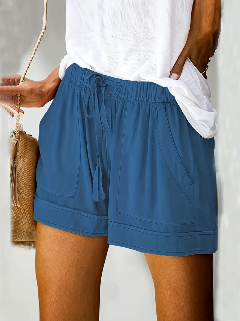 Damshorts | Enfärgade & Bekväma | Somriga Casual Shorts med Resårmidja