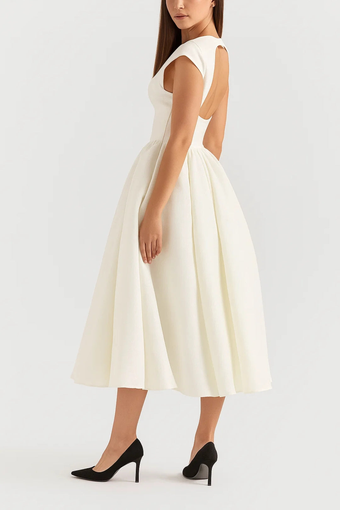 Dam Klänning | Elegant | Midi Längd | Sommar