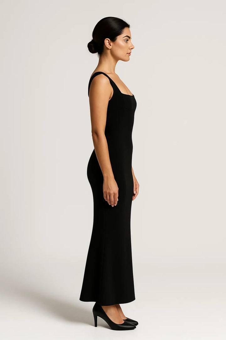 Dam Klänning | Slimfit | Breda Band | Maxi | Sommar