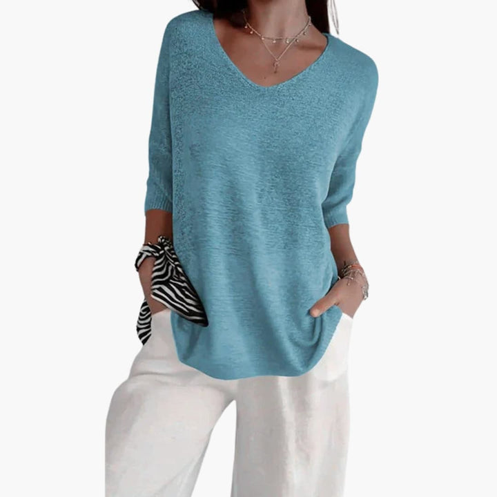 Dam Tröja | Oversized | V-Ringad | Sommar