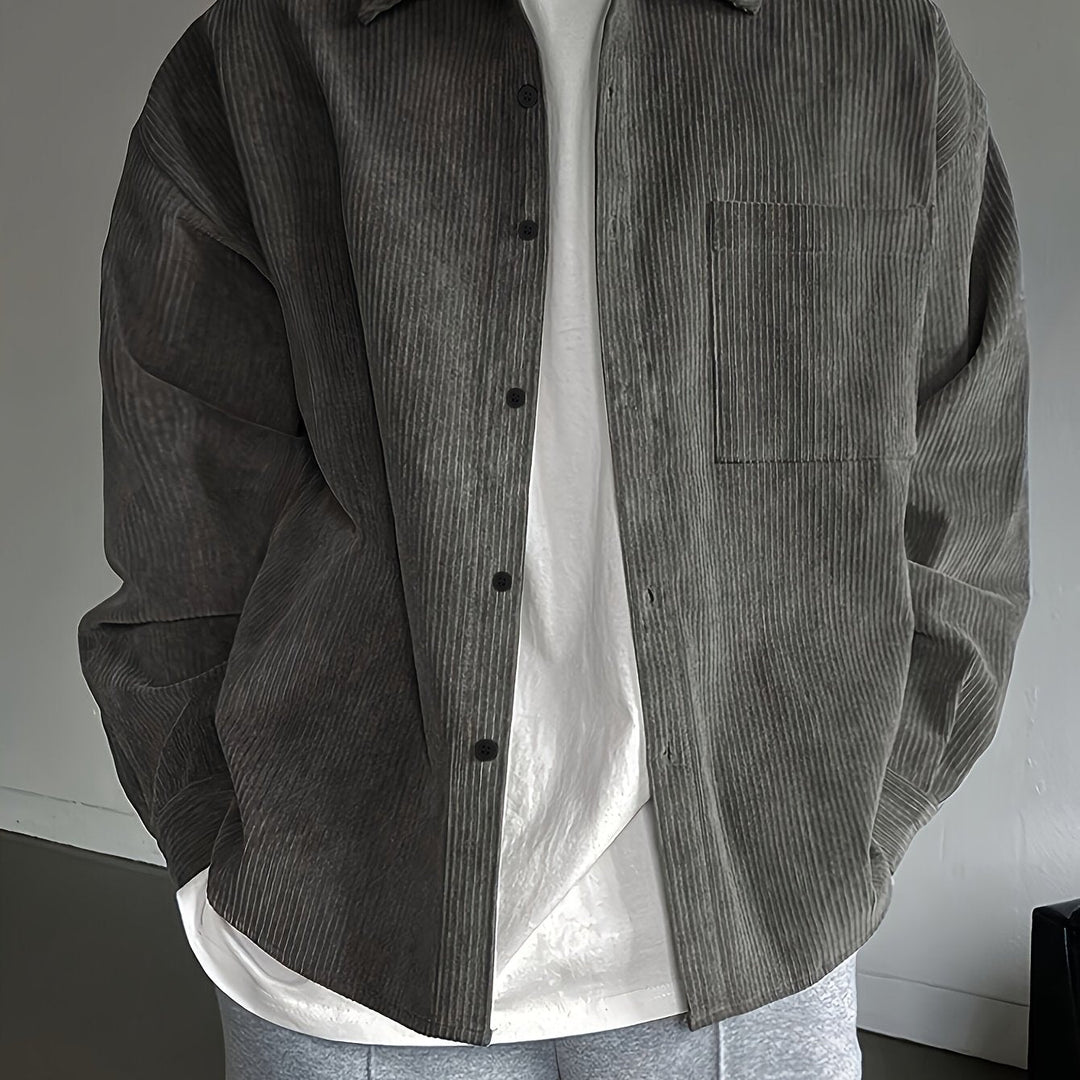 Herr Skjorta | Oversized | Med Knappar | Sommar