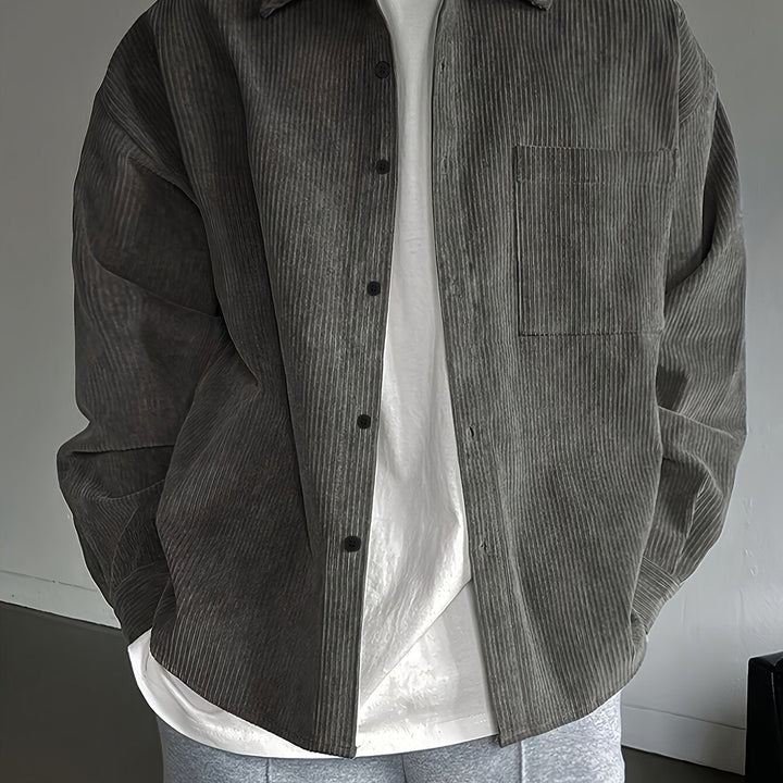 Herr Skjorta | Oversized | Med Knappar | Sommar