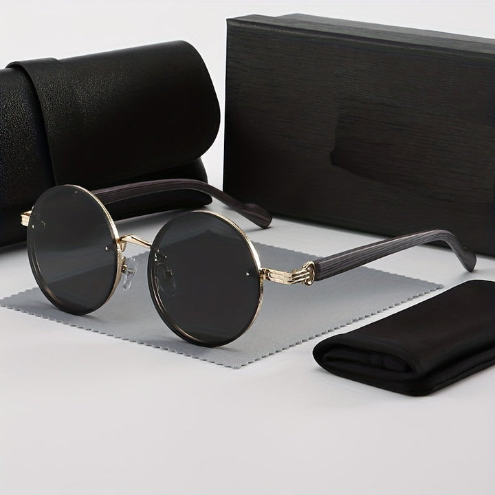 Herr Solglasögon | Vintage Elegant | Rund Form | Sommar