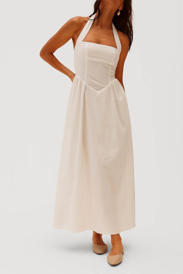 Dam Klänning | Elegant A-linje | Halterneck | Sommar