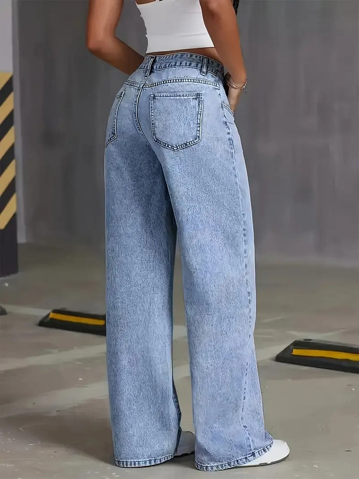 Dams Jeans | Hoogelastische &amp; Slim Fit | Sneeuwvlok Wash för Alla Säsonger
