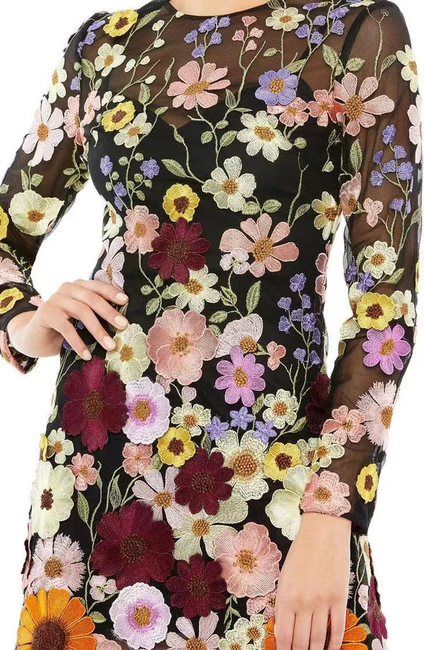 Dames Jurk | Elegant & Uniek | 3D Bloemen | Tijdloze Schoonheid