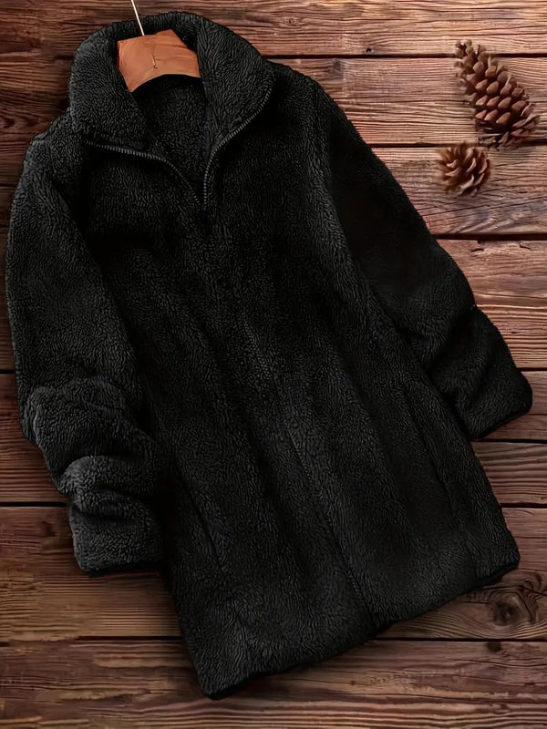 Vinterjacka Dam | Teddyjacka med Dragkedja | Långärmad Casual Stil