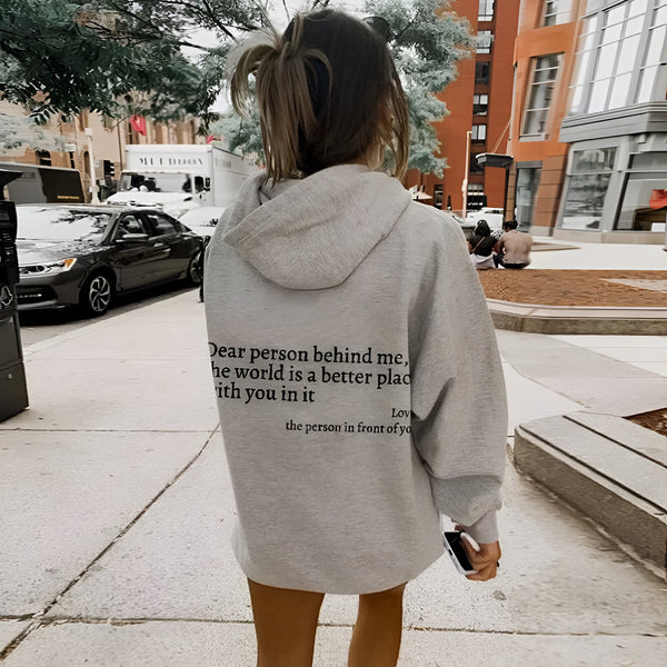 Huvtröja för kvinnor | Casual & Sportig | Tryckt design | Fickor & huva