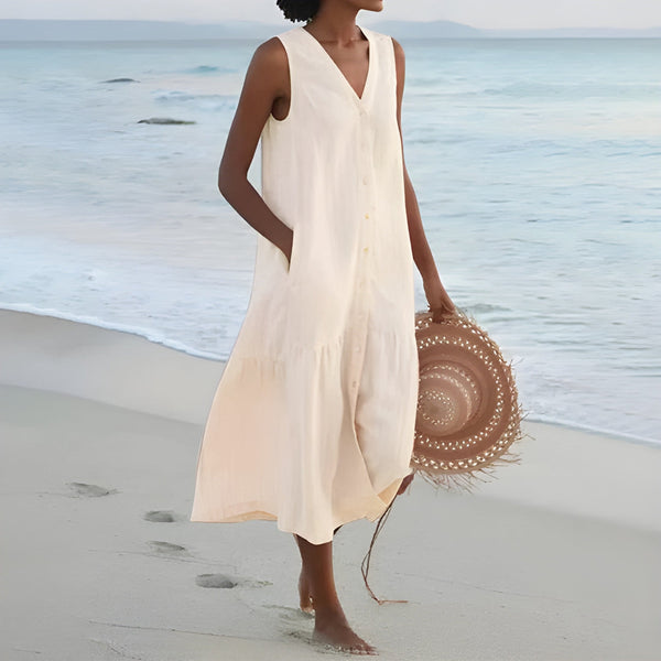 Damklänning | V-ringning i Premiumstil | Lätt & Elegant Passform | Polyester