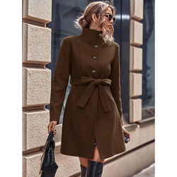 Vinterrock Dam | Elegant Brun Jacka | Varm & Trendy