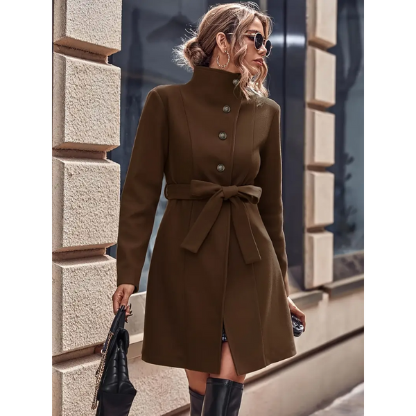 Vinterrock Dam | Elegant Brun Jacka | Varm & Trendy