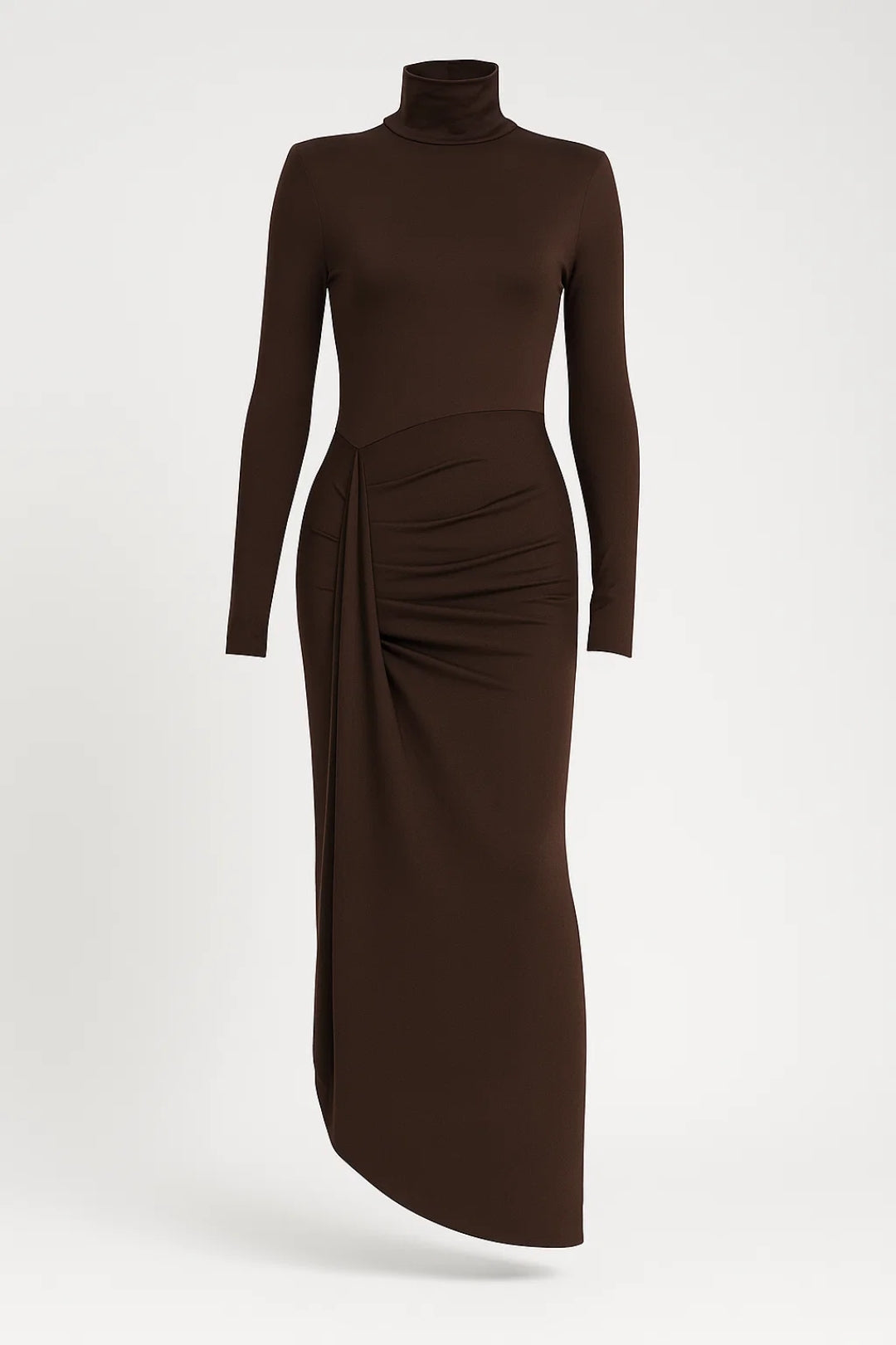 Dam Klänning | Elegant | Hög Krage | Höst