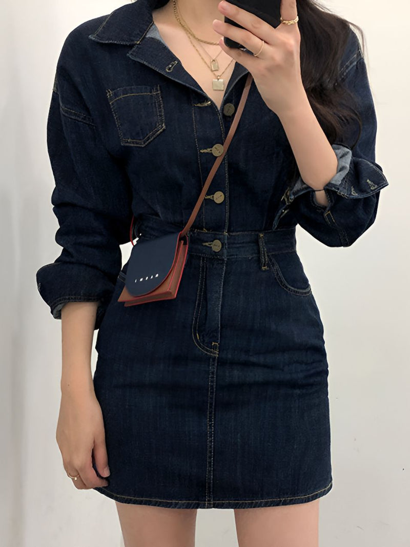 Denimklänning för kvinnor | Snygg och smickrande | Mångsidig design