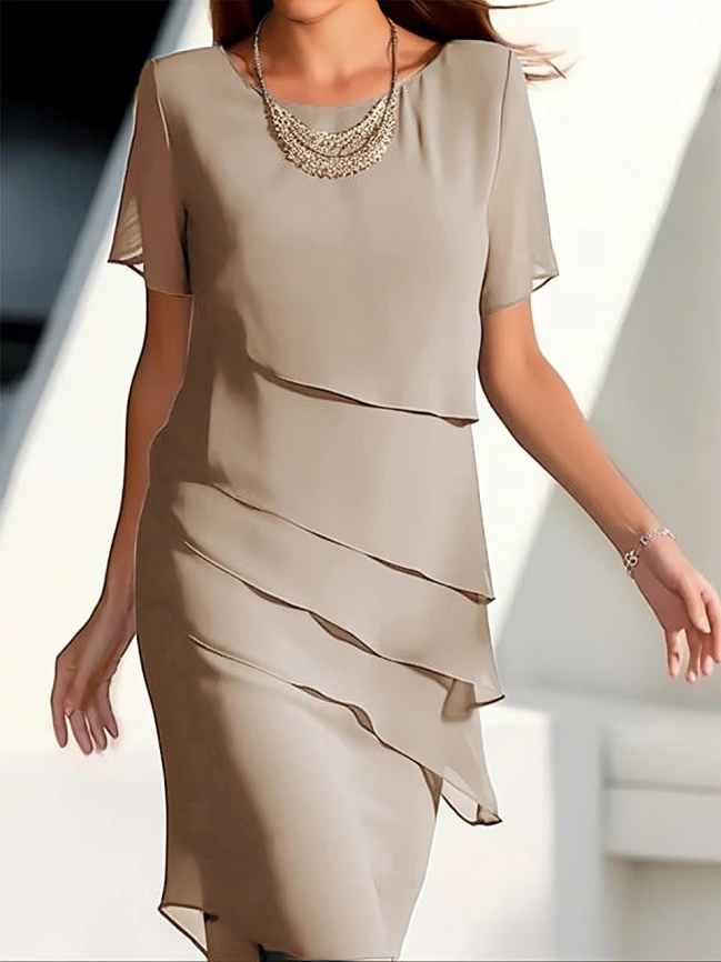 Dam Klänning | Elegant | Kort Ärm | Sommar