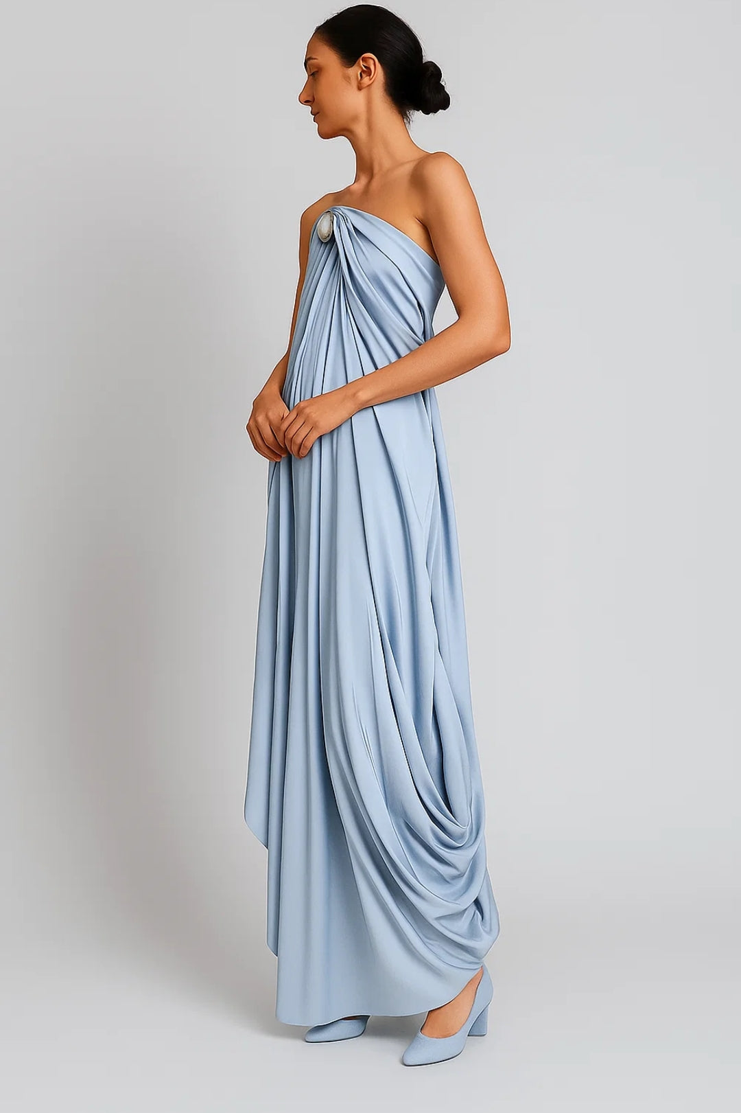 Dam Klänning | Elegant Oversized | Draperad Design | Sommar