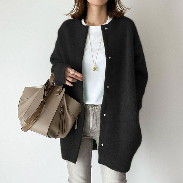 Stickad Cardigan Dam | Ultramjuk & Elegant | Löst sittande & Neutral