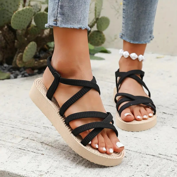Damsandaler | Eleganta Remmar & Öppen Tå | Mellanhög Klack | EVA-material för Sommar