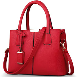 Damskinnväska | Stor Fyrkantig Tote | Crossbody & Axelväska | PU-läder