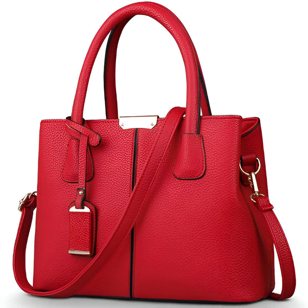 Damväska | Stor fyrkantig tote | Crossbody- och skuldra-väska | PU-läder