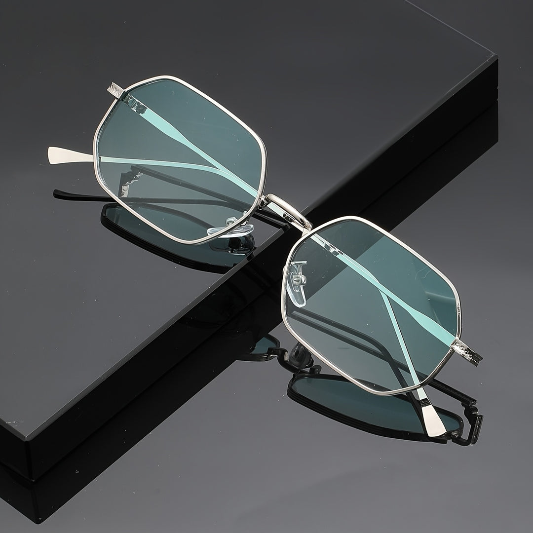Herr Solglasögon | Geometrisk Smal | Retro Stil | Sommar