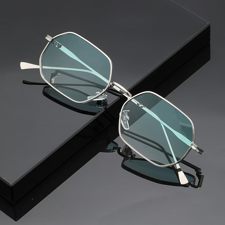 Herr Solglasögon | Geometrisk Smal | Retro Stil | Sommar