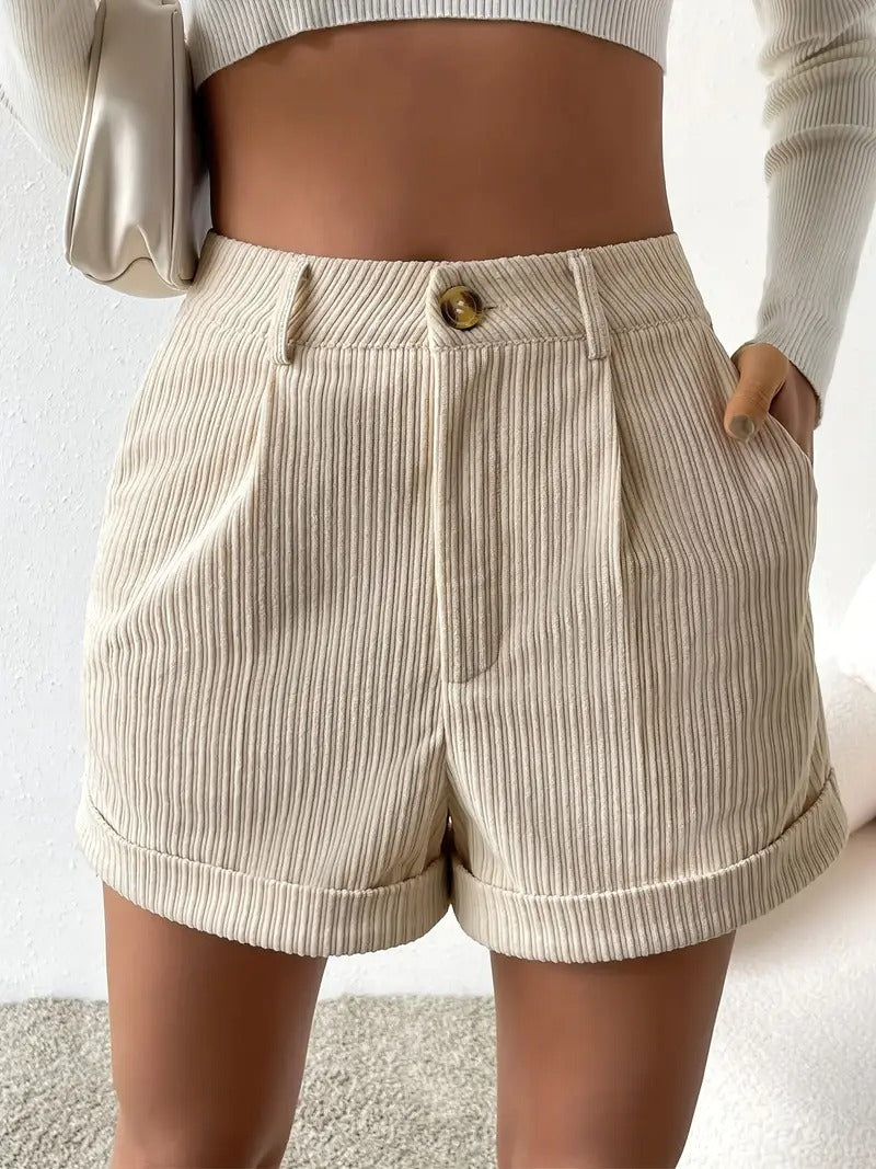 Dam Shorts | Casual Polyester | Sidofickor & Dragkedja | Enfärgad
