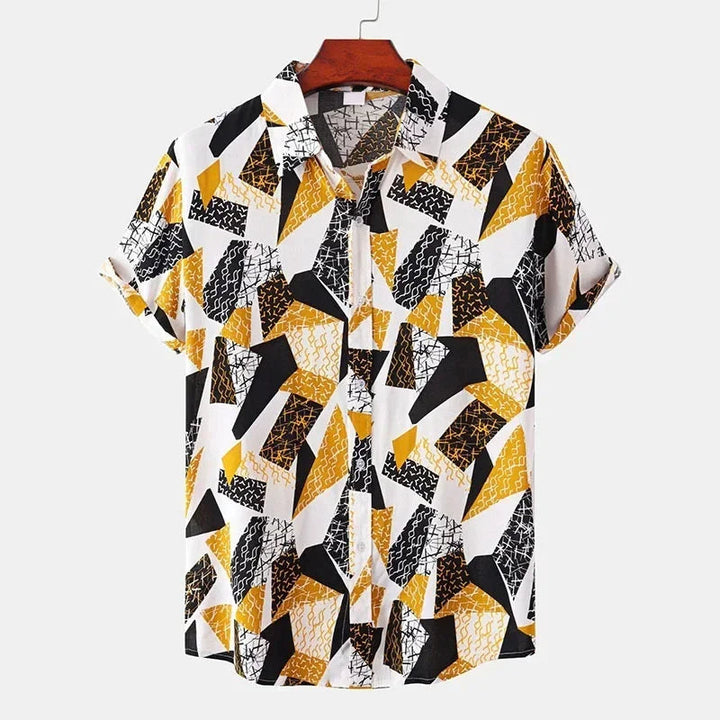 Herr Skjorta | Kortärmad | Abstrakt Print | Sommar