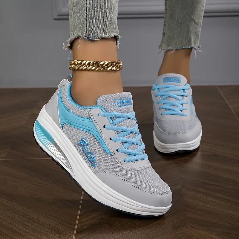 Sneakers Dam | PU Läder Plattform Skor | Casual Snörskor