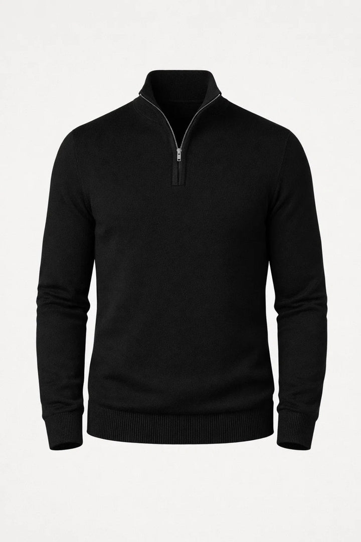 Herr Tröja | Slimfit Elegant | Halv Dragkedja