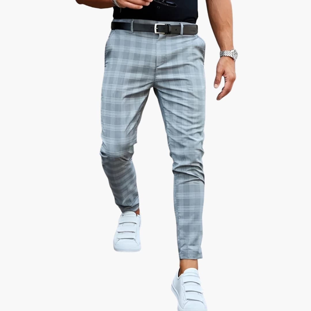 Herr Byxor | Slimfit | Rutigt Mönster | Sommar